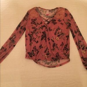Pink butterfly blouse